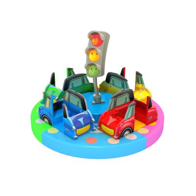 China 3-15 years old traffic lights car electric rotary equipment with top kids fun flower trampoline indoor playground equipment for sale for sale