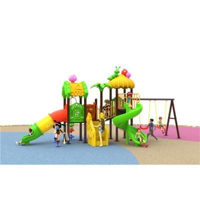 China 3-12years Outdoor Playground Kids Plastic Slide Swing Play Equipment for sale