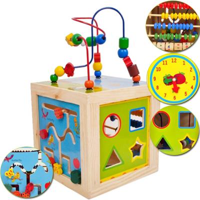 China Educational cartoon wooden toy montessori math calculate building blocks toys for sale