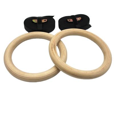 China Rings: Wooden Strap: Polyester Buckle: Physical Training Gymnastics Steel Professional Wooden Rings Exercise Rings for sale