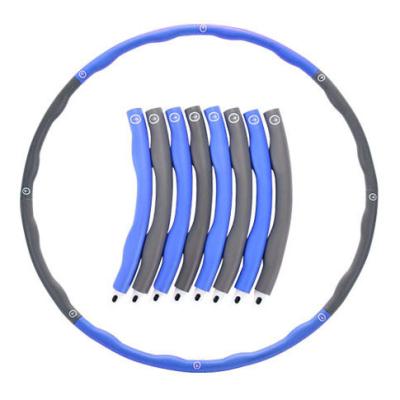 China Adjustable Detachable Polynesian Dance Ring Circle Weighted Exercise Hoop PP Tube Fitness For Adult 8 Section for sale