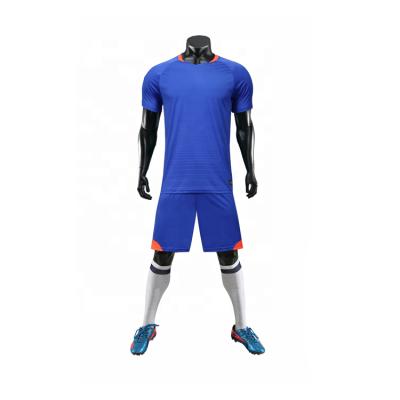 China Shirts & Leading 2022 New Style 100% Polyester Plain Sport Blue Soccer Uniforms Club for sale