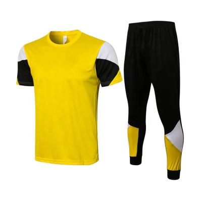 China Top Quality Thai Football Club Uniforms Sets Unisex Yellow Football Jersey With Pants for sale