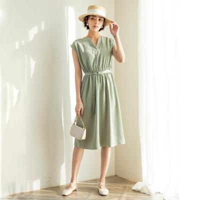 China 2020 Summer Dress Women Breathable V-Neck Short Sheath Long Dress Women Beach Sundress S\M\L\XL Size for sale