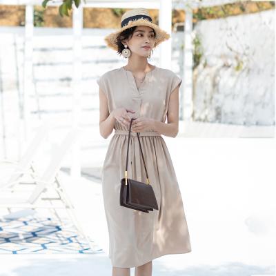 China Breathable Women Dress 2020 Summer Shirt Dress Shorts Sheath Party Hot Sale Solid Casual Loose Long Beach Dress for sale