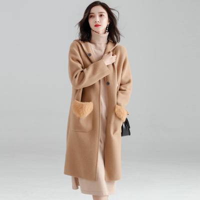 China 2020 Winter Brand Cashmere Coat Women's Midi Coat Women's Famous Woolen Elegant Cashmere Woolen Overcoat for sale