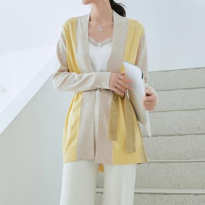 China Color-impact loose, medium and long anti-shrink knitted sweater, sweater, soft knitted cardigan for women for sale