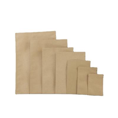 China Recycled Materials Recycle Stand Up Pouch Biodegradable Kraft Paper Packaging Bag With Window Kraft Paper Pouch For Food for sale