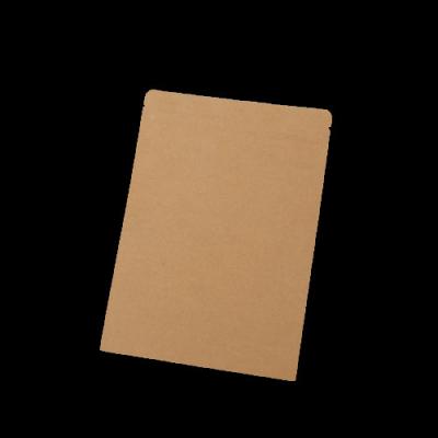 China Recycled Materials Made Craft Food Packaging Kraft Paper Flat Bottom Zipper Pouch Tea Bag for sale