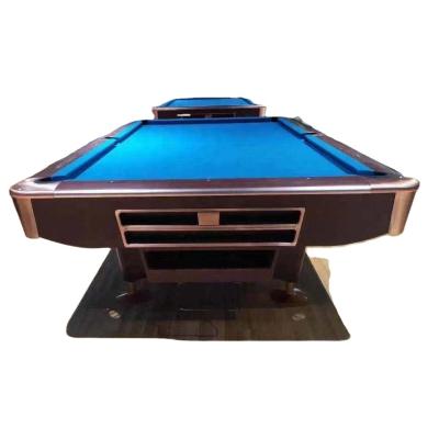 China Professional 9ft French Slate Bed 9 Ball Pool Table Drop Pocket Or Ball Return Billiard Table for sale