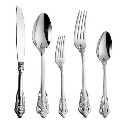 China Durable High Grade Stainless Steel Knife Spoon Fork Loyal Cutlery Set Silver Flatware To Wedding for sale