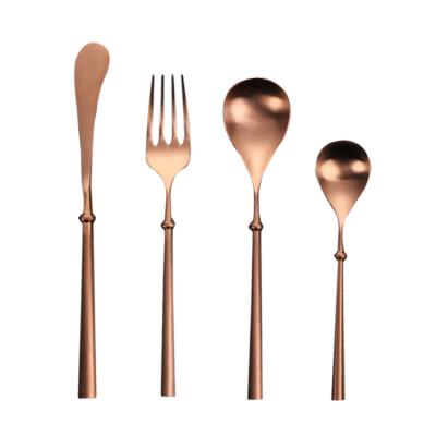 China Sustainable High Quality Common Flatware Pearl Rose Gold Flatware Serving Set for sale