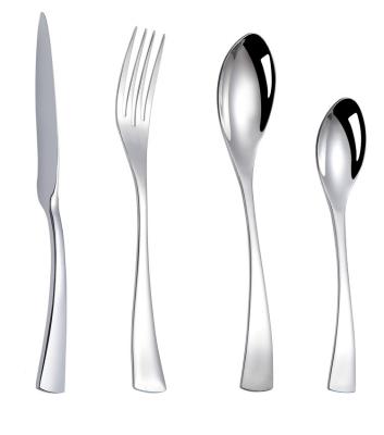 China Sustainable European elegant design ss304 sliver color stainless steel cutlery set for sale