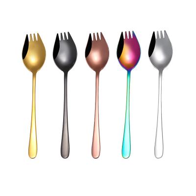 China Viable New Design Factory Wholesale Muti Color Stainless Steel Caboche Fork Spoon for sale