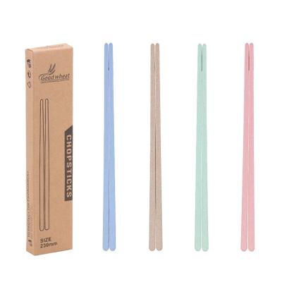 China New Updated Viable Wheat Straw Portable Chopsticks 4 Colors One Set for sale