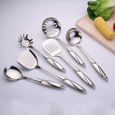 China Sustainable S Shape Hollow Handle Stainless Kitchenware Kitchen Utensil Set Stainless Steel for sale