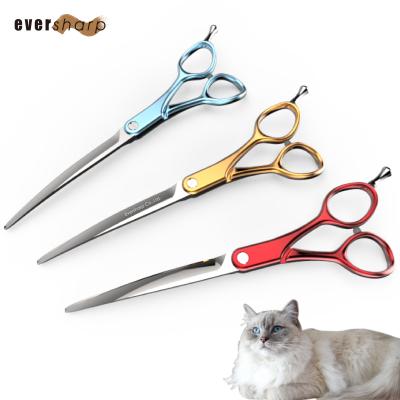 China Sustainable Curved Pet Scissors Japan 440c Steel For Dogs Pet Shop Groomers for sale