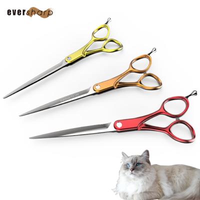 China Durable Red Aluminum Lightweight Handle Pet Grooming Scissors Set for sale