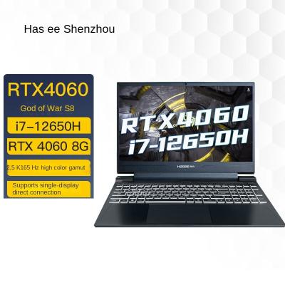 China Gaming Laptop Computer Intel Core I7-12650H RTX4060 8GB 165Hz 2.5K Notebook PC 2023 Bluetooth Hasee God of War for sale