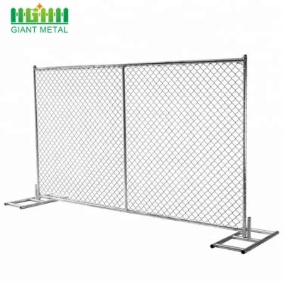 China Easily Assembled In 1.83*3.65m Standard Temp Femce Building Chain Link American Galvanized Panel Temporary Fencing for sale