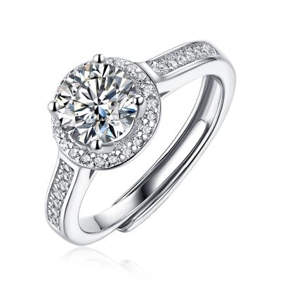 China CLASSIC Wedding Rings White Gold Plated Moissanite Jewelry for sale