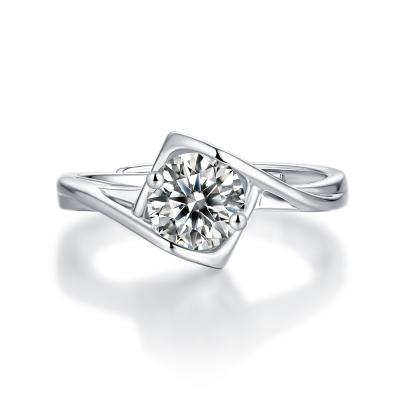 China Manufacturer Product 1ct CLASSIC Female Advance Engagement Moissanite 925 Ring for sale