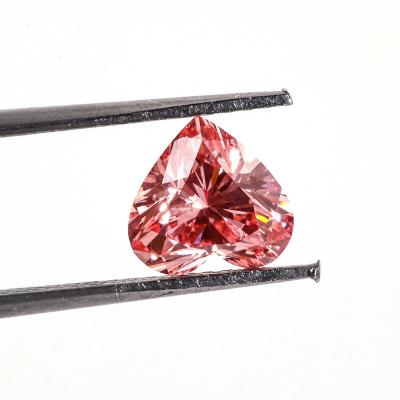 China Jewelry Production Synthetic Gems 1.14ct Diamond Fancy Color Pink Heart Shape VVS Moissanite Lab Round Brilliant Created Diamond for sale