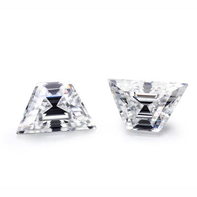 China Jewelry production customized allotype cut loose moissanite diamond VVS DEF trapezium moissanite for jewelry for sale