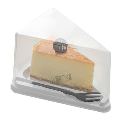 China Customizable Plastic Bakery Packaging Triangle Cake Box Transparent With Lid for sale