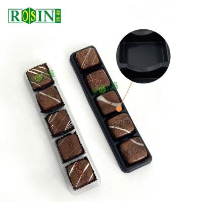 China Custom 5 Cavity Chocolate Insert Trays Disposable Blister PP With Clear Lid for sale