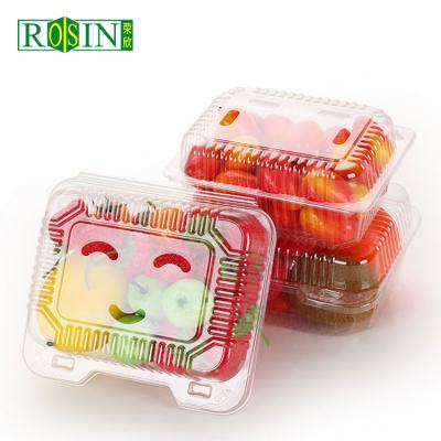 China Square PET Thermoformed Plastic Fruit Packaging Clamshell Fruit And Vegetable Packaging Box for sale