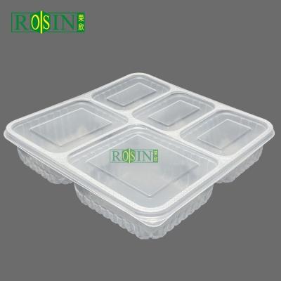 China Clear Disposable Take Out Containers PP Fast Food 5 Compartment Plastic Container for sale