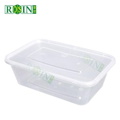 China Op maat gemaakte 650 ml takeaway voedselcontainer rechthoekige heldere plastic takeaway container Te koop