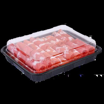 China Food Grade Disposable Meat Plastic Tray 500g Blister Customizable With Lid for sale