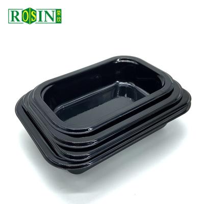 China Customized Disposable Plastic Meat Packaging Trays Fresh Lock Black for sale