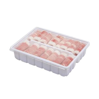 China Disposable Blister Frozen Food Tray Microwave Safe Freezer Food Tray With Lid for sale