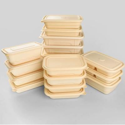 China Degradable 3 Compartment Biodegradable Food Boxes Take Out Lightweight for sale