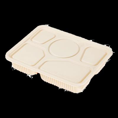 China 5 Compartment Biodegradable Food Containers Corn Starch Food Grade for sale