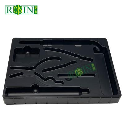 China Disposable PS Insert Electronic Component Tray Anti Static Plastic Black for sale