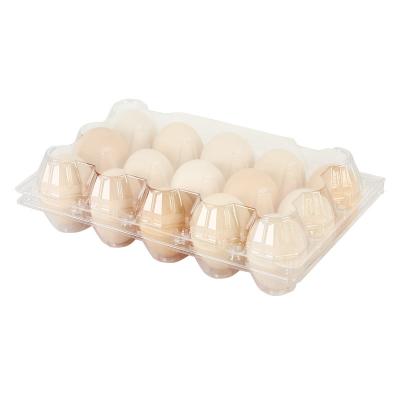 China Disposable Egg PET Egg Tray 15 Hole Hinge Clam Hygienic And Convenient for sale