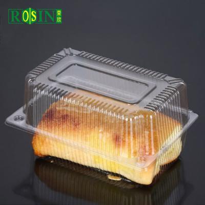 China Rectangular Plastic Bakery Packaging Lightweight Disposable Pastry Box for sale