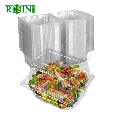 China Customized Disposable Pastry Box Square For Lettuce Salad Nuts With Lid for sale