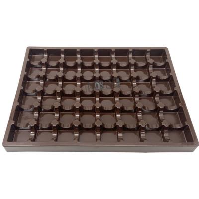 China Customized Plastic Chocolate Packaging Thermoformed PP 48 Cavity Chocolate Insert Trays for sale