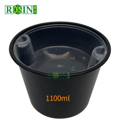 China Two Layers Takeaway Food Container Snap On Black Disposable Soup Bowls for sale