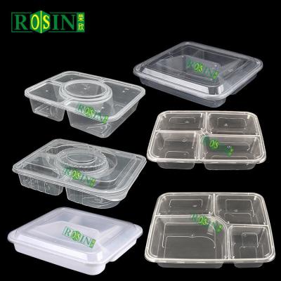 China Customized Disposable Meal Box 5 Compartments With Round Soup Bowl for sale