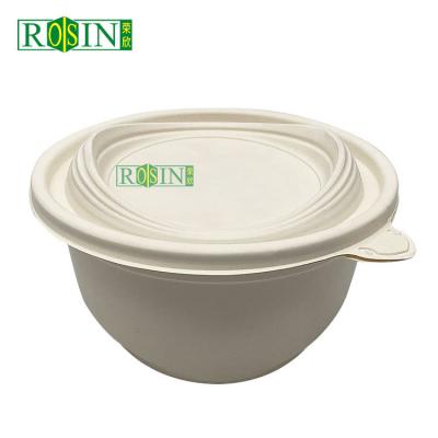 China Disposable Biodegradable Container Round Corn Starch Bowl 900ml Capacity for sale