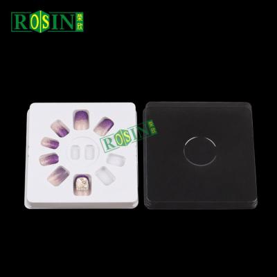 China Customized False Nail Packaging Square Shaped Storage With Transparent Cover for sale