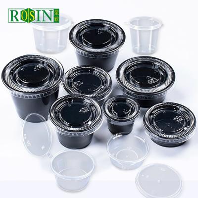 China Black PP Disposable Sauce Container Food Grade High Transparency With Lids for sale