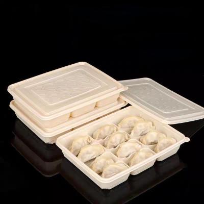 China Customized disposable dumpling corn starch frozen 12 15 cell dumpling packaging box for sale