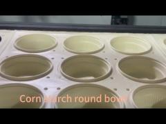 Batch production of corn starch bowls